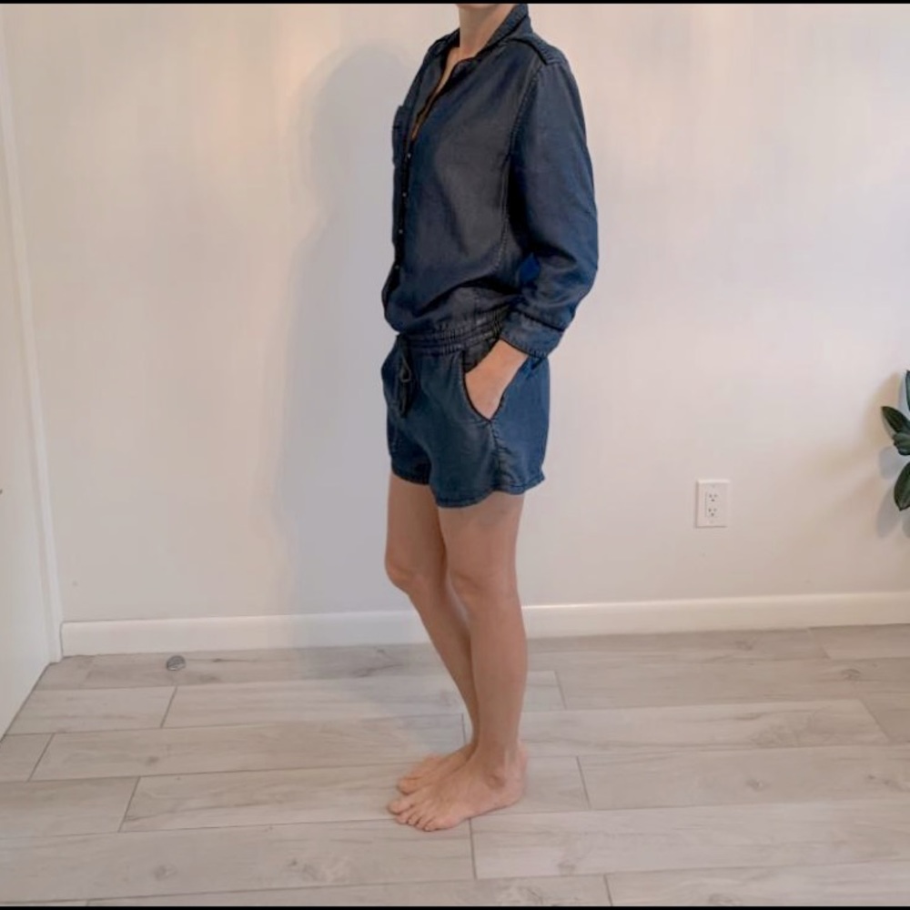 Blank NYC Bangover Chambray Denim Romper